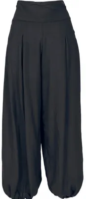 Produktbild von Boho Pluderhose, Muckhose, Haremshose - Schwarz, Damen, Viskose, Größe: S/M