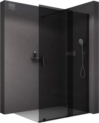 Immagine prodotto di Doccia walk-in con porta scorrevole, 120 cm, modello NT101, vetro di sicurezza temperato grigio trasparente da 8 mm, rivestimento nanotecnologico. Parete doccia, divisorio doccia, box doccia in vetro temperato