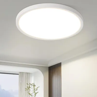 Image de ZMH Plafonnier LED Plafonnier plat Chambre à coucher 18CM Lampe de salle de bain 15W Lampe de cuisine Chambre à coucher blanche Eclairage de couloir Plafond Lampe de salle de bain 4000K pour cuisine couloir