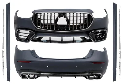 Imagen del producto de Kit de carrocería para Mercedes Clase S W223 2020 en adelante, diseño S63, que incluye parachoques, embocaduras de escape y parrilla delantera.