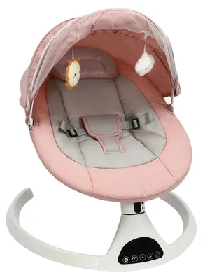 Obrázok produktu pre Detská hojdačka – Elektrická detská hojdačka – Diaľkové ovládanie – Automatické hojdanie so senzorom – Hudba cez Bluetooth – 5 rýchlostí – Do 10 kg – Pre deti od 0 do 12 mesiacov – Ružová