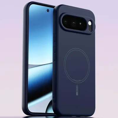 Obrázek produktu pro Magnetické pouzdro pro Google Pixel 10/Pixel 10 Pro, kompatibilní s MagSafe, tekutý silikon, nárazuvzdorné a odolné proti poškrábání Tmavomodrá