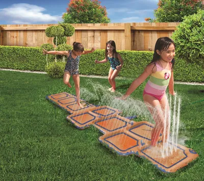 Produktbild von Wassersprüh Hüpfspiel Wasserspiel Garten Tempelhüpfen Wasserspielzeug Sprinkler