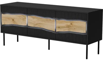 Obrázek produktu pro RTV komoda CONTE 150 3D černá / dub wotan