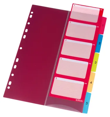 Productafbeelding van Ordnerregister A4, polypropyleen, 1-5 vakken, in verschillende kleuren