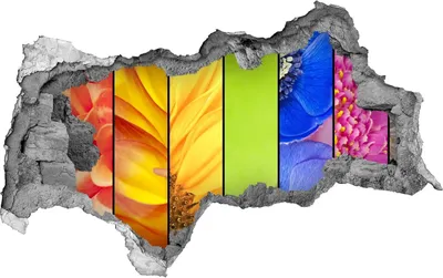 Produktbild von Selbstklebender Loch-3D-Aufkleber 95x73 cm farbenfrohe Blumen