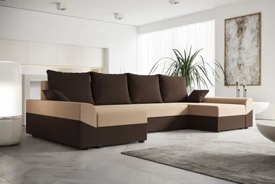 Obrázek produktu pro Elegantní sedací souprava do U DAGMAR - tmavě hnědá / hnědá