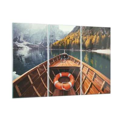 Produktbild von Bilder auf glas - 3 Teile - £ódŸ Berge Kajak - 165x110cm - Glasbilder - Wandbilder - Bilder - zum Aufhängen bereit - Wanddekoration aus Glas - Glas Bilder - Wandbild auf Glas - GCE165x110-4981
