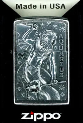 Immagine prodotto di Accendino Zippo Aquarius segno zodiacale Acquario Street Chrome antivento