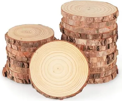 Produktbild von 16 Stück Naturholz-Stämme, 8-10 cm runde Holzstämme, dekorative Holzscheiben für Weihnachtsdekorationen