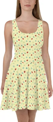Produktbild von Mr. & Mrs. Panda Damen-Sommerkleid Marienkäfer Design XXXL - Weiß - Geschenk, Minikleid, Grüne Punkte, Verspielt, Shirtkleid, Niedlich, Strandkleid, Muster, Aquarell