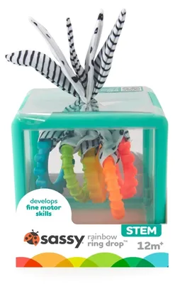 Obrázok produktu pre Montessori senzorická kocka na manipuláciu s krúžkami od Sassy