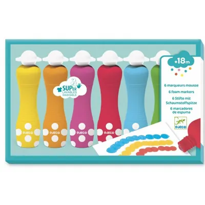 Image de Ensemble de 6 marqueurs ronds pour bébé, Djeco