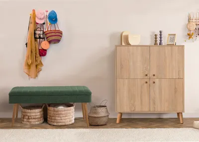 Produktbild von Skye Decor, Multilux - 200 - 1070, Flurmöbel-Set, Sonomo, 100 % MELAMINBESCHICHTETE SPANPLATTEN, 95 x 36 x 111 cm