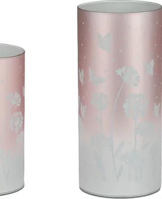Produktbild von Tischlampe BLUMENWIESE Zylinder H. 20cm pastell rosa mit Timer Formano F25