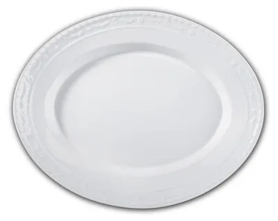 Produktbild von Platte oval groß 41cmx33 cm Kurland Weiss