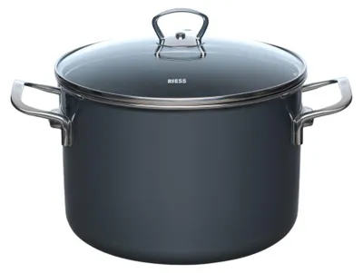 Produktbild von Riess NOUVELLE PUR Fleischtopf mit Glasdeckel 6,5 l Dunkelgrau