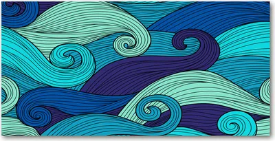 Produktbild von Tulup® Leinwandbild - 140x70 cm - Wandkunst - Drucke auf Leinwand - Leinwanddruck  - Sonstige - Blau - Abstrakte Wellen