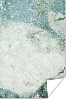 Produktbild von MuchoWow® Poster Marmor - Glitter - Grün 120x180 cm - Kunstposter