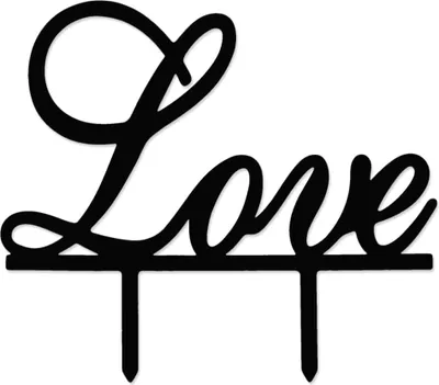 Produktbild von Oblique Unique Hochzeitstorten Topper Love Kuchendeckel Hochzeit - schwarz