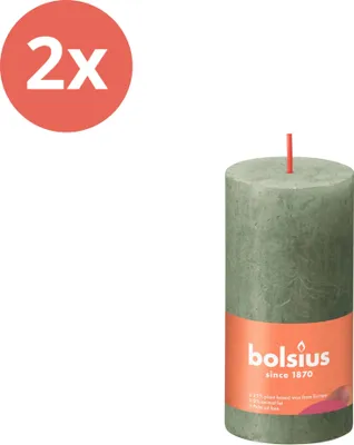 Immagine prodotto di Bolsius - Candela a colonna rustica - 100/50 - 1 pezzo per confezione - Olive fresche - Confezione risparmio - 2 pezzi