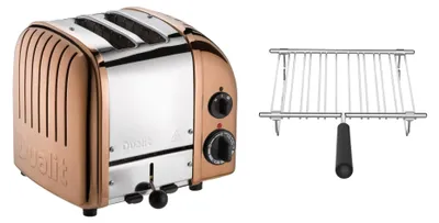 Produktbild von Dualit Toaster Paket 1, 2er Toaster mit Brötchenaufsatz kupfer