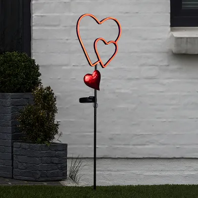 Produktbild von LED Gartenstecker 2 Herzen
