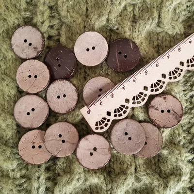 Produktbild von Nähknöpfe 10 Stück, 25mm Kokosnuss Schalen 2-Löcher Nähen Knöpfe, Kokosnuss Knopf, XL Große Knöpfe, Umweltfreundlich
