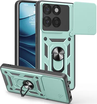 Produktbild von Motorola Edge 60 / 60 Fusion Hülle - Coverup Armor Ring Ständer Back Cover mit Kamera Schutz - Grün