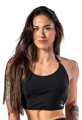 Zdjęcie produktu dla Nebbia Deni X Crop Tank 309 Sportowy biustonosz, czarny, rozmiar S, damski, czarny, rozmiar S
