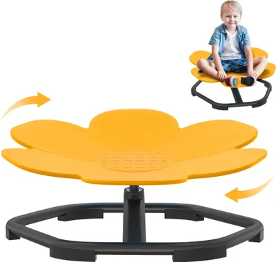 Produktbild von TRMLBE Kinder Karussell Drehstuhl für Sensorischer Autismus Training Balance Board Sensorik Spielzeug Koordination & Gleichgewicht, für ab 3-9 Jahren (Gelb)