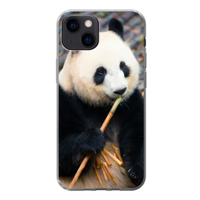 Produktbild von MuchoWow® Handyhülle Schutzhülle Hülle für iPhone 13 mini Großer Panda - Bambus - Blätter Silikon Softcase Handy Hülle - Softcase