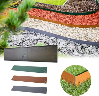Produktbild von Rasenkanten Metall 13.5cm x 120cm | Beeteinfassung | Beetumrandung | Beetbegrenzungen, ohne Farbe