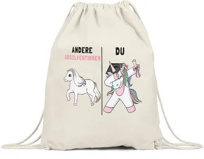 Produktbild von Andere Absolventinnen Du Turnbeutel Gymsack  Pferd Einhorn Geschenkidee Lustig Studium Ausbildung Schule