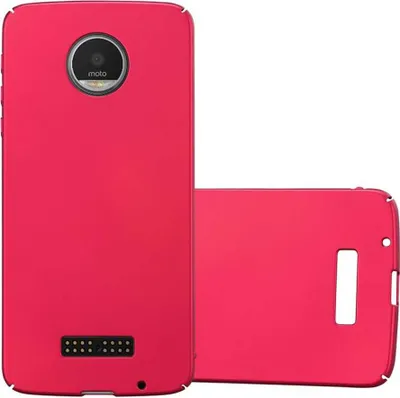 Produktbild von Cadorabo Hülle für Motorola MOTO Z Schutzhülle in Rot Hard Case Handy Hülle Etui