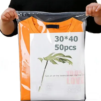 50 wiederverschließbare Plastikbeutel, 30 x 40 cm, transparent