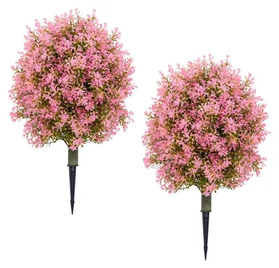 Image de Plante topiaire, résistante aux UV, fleurs artificielles en soie, rose