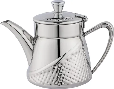 Teekanne 13oz, gehämmerter Edelstahl, spiegelpoliert, spülmaschinengeeignet