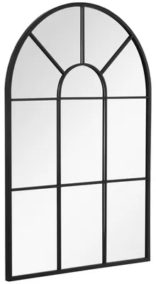 Produktbild von HOMCOM 91 x 60 cm Wandspiegel Bogenfenster-Spiegel Wohnzimmerspiegel Schwarz