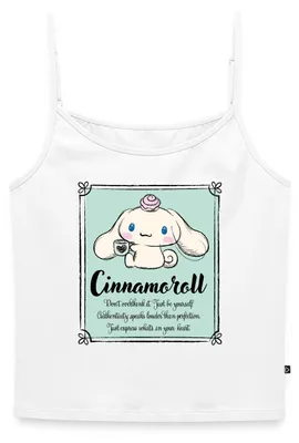 Produktbild von Spreadshirt Cinnamoroll Just Be Yourself Bio Spaghetti Top Damen, XXL, Weiß
