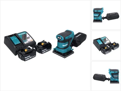 Produktbild von Makita DBO 480 RF Akku Schwingschleifer 18 V 112 x 102 mm + 2x Akku 3,0 Ah + Ladegerät