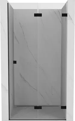 Image de Mexen Lunar-F Porte de douche pliante droite 75 cm, transparente, noire - 836-075-000-70-00-P