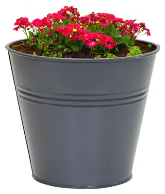 Produktbild von Mega Collections Pflanzentopf Bob -Zink - anthrazit - D13 X 12 cm