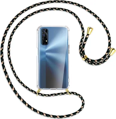 Produktbild von Handykette Backcover-Schutzhülle mit Band (Metall goldfarben) für Realme 7 (RMX2151) - camouflage