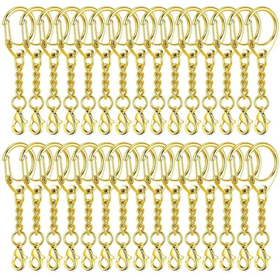 Schlüsselringe 50 Stück goldene Karabinerhaken 64 mm zum Basteln