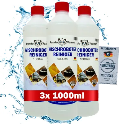 Produktbild von PandaCleaner Wischroboter Reiniger - Reinigungsmittel für Wischroboter - Streifenfreie & materialschonende Reinigung aller Böden - 3 x 1000ml