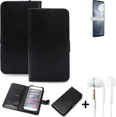 Produktbild von K-S-Trade Wallet Case Handyhülle kompatibel mit Coolpad Cool 20 Schutzhülle Flip cover Flipstyle Tasche Hülle Flipcover Slim Bumper schwarz + in