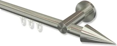 Produktbild von Interdeco Innenlaufstange, Gardinenstange mit Innenlauf Edelstahl-Optik Modell Platon Savio, 20 mm Ø 1-läufig, 600 cm (geteilt)