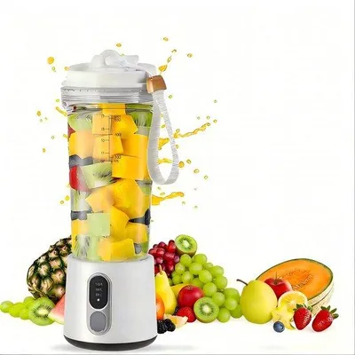 Immagine prodotto di Frullatore portatile da 500 ml con caricatore USB, senza BPA, ideale per lo sport e l'allenamento