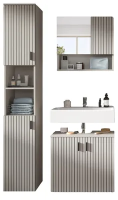 Produktbild von Badmöbel Set 3-teilig "Livia" in Kaschmir Badkombination 105 x 192 cm